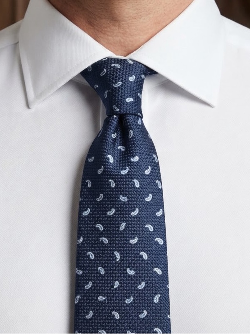 SUITSUPPLY Paisley Navy Silk Neck Tie